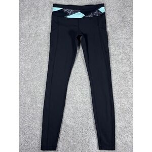 Lululemon Black Mint Geometric Print Leggings‎ Size 6 Pockets Athleisure